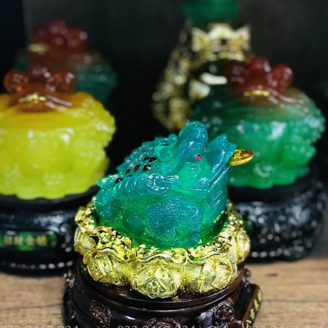 Cóc Xoay Đế Gỗ Vàng Xi DT01