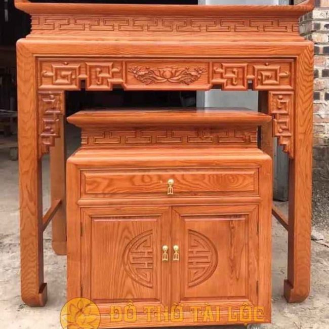 Bàn Thờ Gia Tiên Gỗ Gõ D004