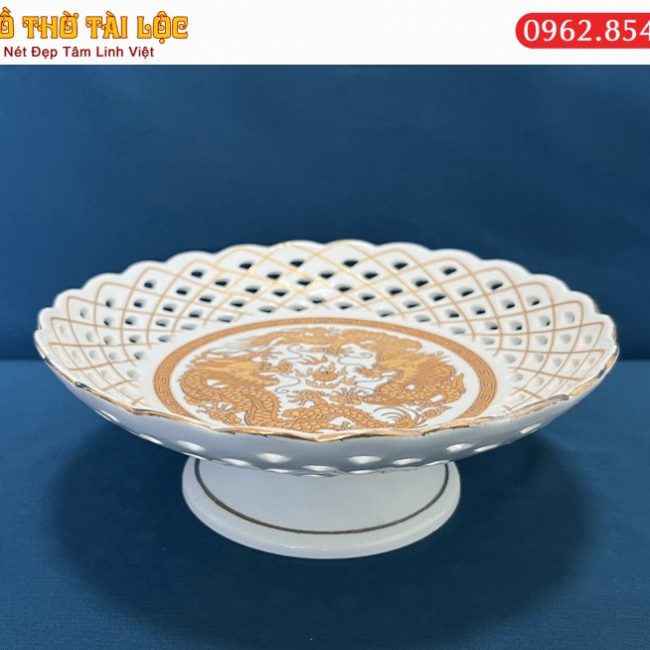 Bộ Đồ Thờ Thần Tài Sứ Trắng Rồng DT0025